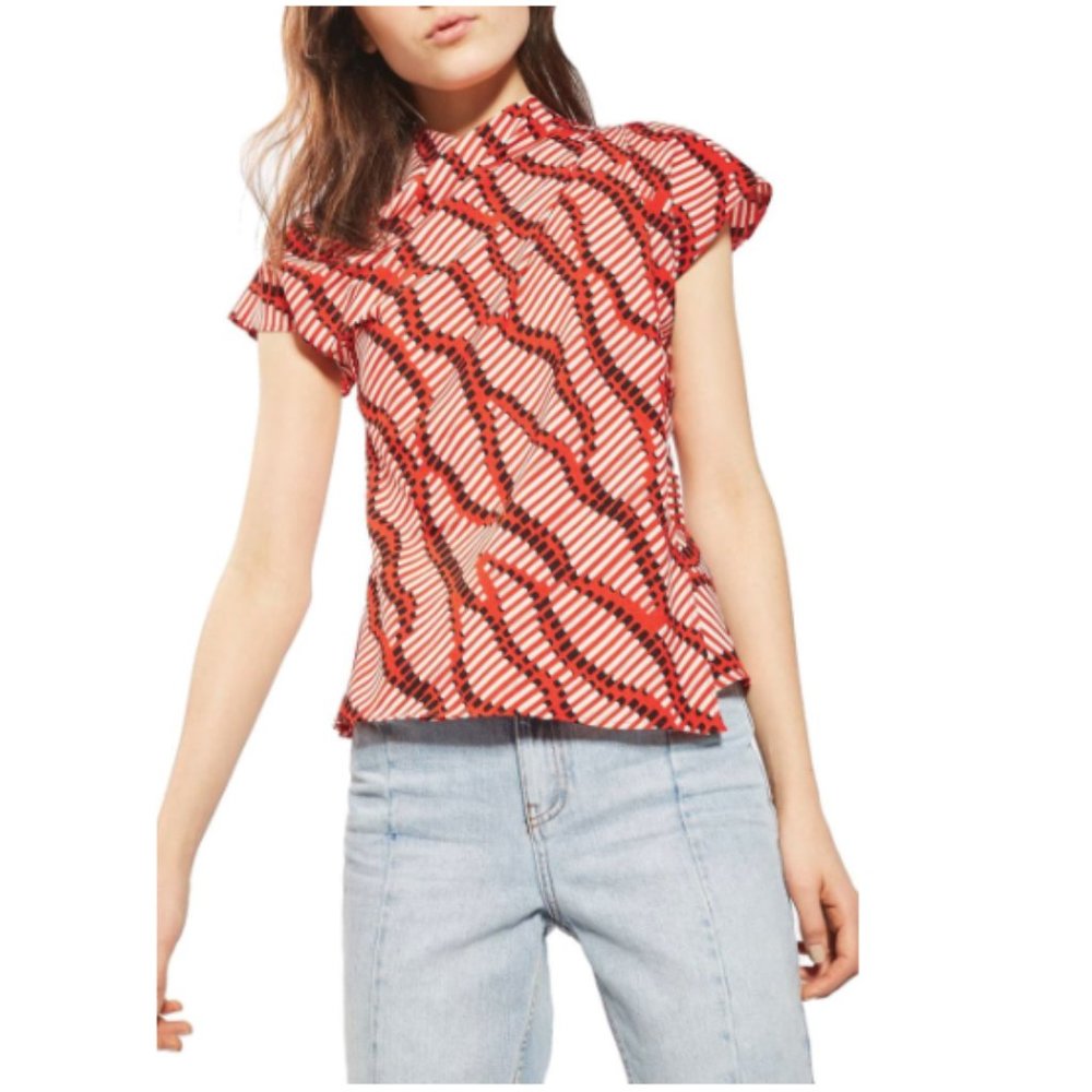 Topshop Matchstick Print Origami Top